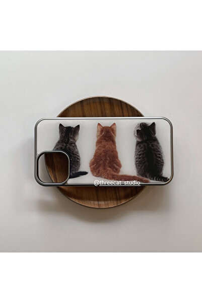 Choice17 iPhone17 1 Korean Ins Cute Three Little Cats Electroplated Drip Glue...