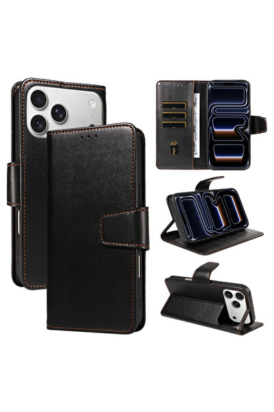 Choice Galaxy S25 black Leather Phone Case for S25 S24 S23 S22 S21 S20 S10 S9...