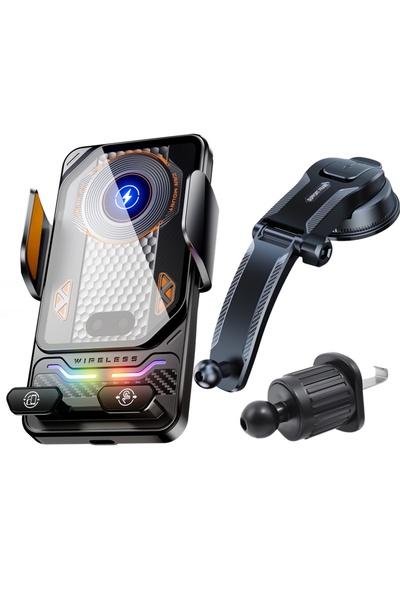 Choice4 F6 Sucker Edition 15W Universal Car Phone Wireless Charger Holder Tou...