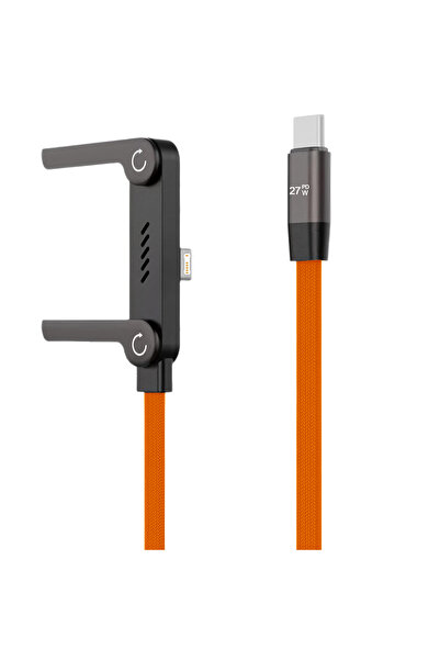 Choice1 Orange PD Phone Charger 2 in 1 Invisibles Holder Charger Cable 240w F...