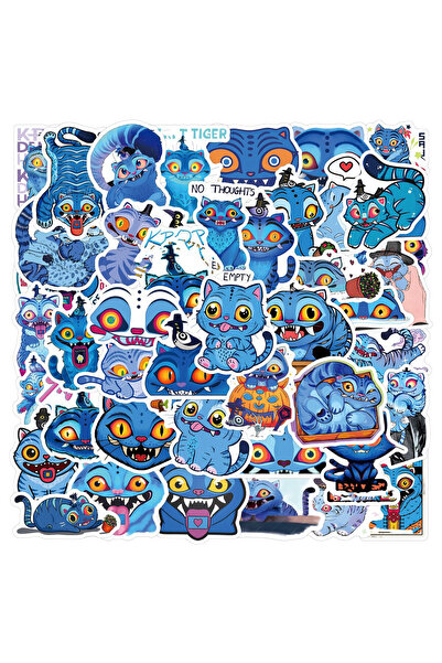 Choice 50Pcs 50/100Pcs Funny Blue Cat Meme Stickers Blue Tiger Vinyl Waterpro...