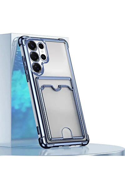Choice58 Galaxy S26 Ultra Blue Transparent Plating Card Holder Shockproof Cas...