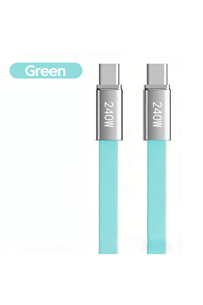 Choice1 Green 240W Super Fast Charge PD Type C Liquid Silicone Cable Quick Ch...