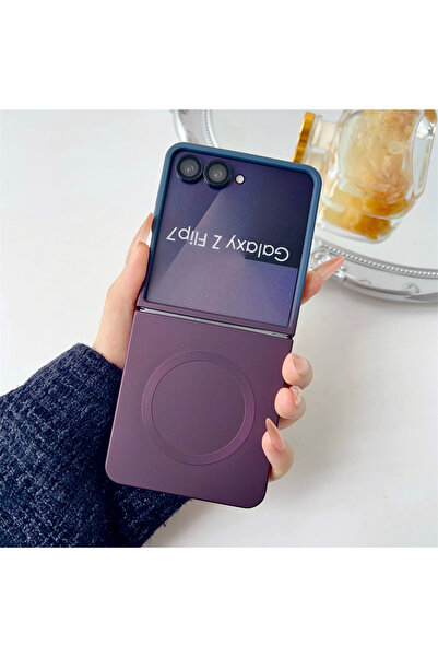 Choice26 Galaxy Z Flip7 Navy Wine Luxury For MagSafe Wireless Charge Gradient...