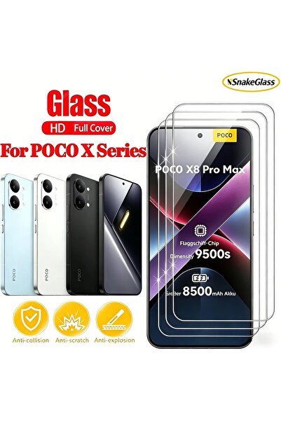 Choice8 Poco X8 Pro Max Tempered glass 3 Pieces 3Pcs HD Film for Poco X8 Pro ...