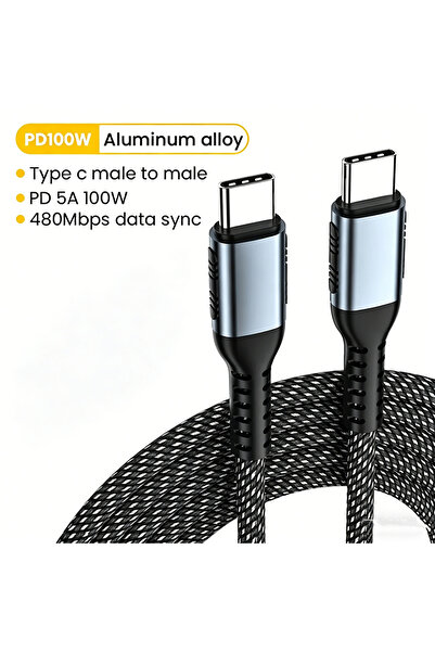 Choice1 2m Black 100W NNBILI 100W/5A USB C To USB Type C Cable For iPhone 17 ...