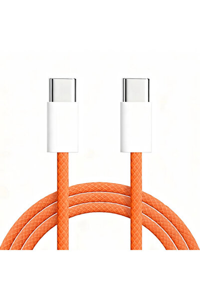 choice2 1m Orange 60W PD USB C Cable for iPhone 17 Orange Braided Type C Fast...