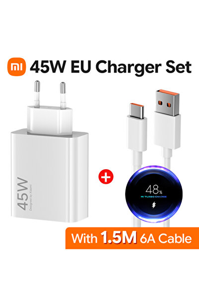Choice1 XIAOMI EU with 1.5M Cable Original 45W 33W Charger EU US Turbo Fast C...