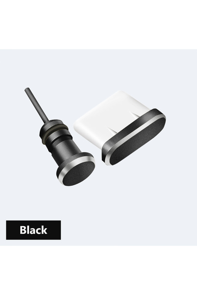Choice4 Black Type C Metal Dust Plug 3.5mm Earphone Jack Sim Card USB Type-C ...