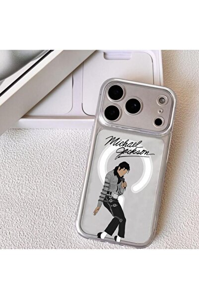Choice11 iPhone 15 Pro Black1 M-Michael J-Jackson Phone Case Magnetic Clear C...
