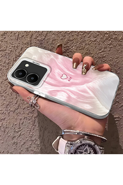 quırkshıeld Vivo Y36 4G/5G Uyumlu Tatlı Pembe Tonlu Kalp Baskılı Telefon Kılı...