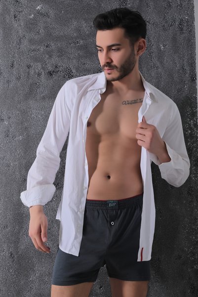ELİT zümrüt Shock Men's Cotton Buttoned Terry Waist Boxer 3-Pack