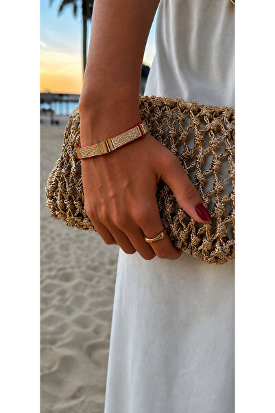 AychaAksesuar Gold Plate Red String Elevator Model Brand Model Style Bracelet