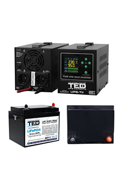 TED Electric Pachet UPS 500VA/300W Runtime Extins cu Acumulator Extern LiFePO...