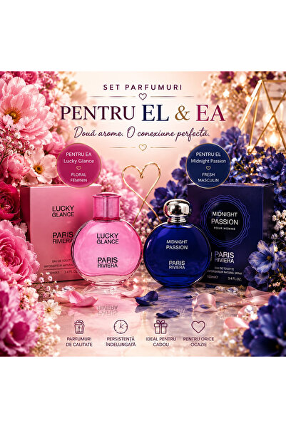 Paris Riviera Set 2 Parfumuri – Pentru El & Ea – 2 x 100 ml