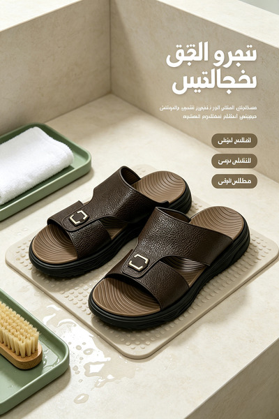 NajdEva Shop شباشب رجالية جلدية مصنوعة محليًا في السعودية، خفيفة الوزن للغاية...