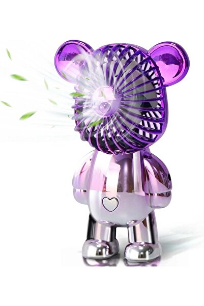 HXD Zoomlion Cute Bear Mini Portable Fan, Compact Electroplated Design, 3.7 ×...