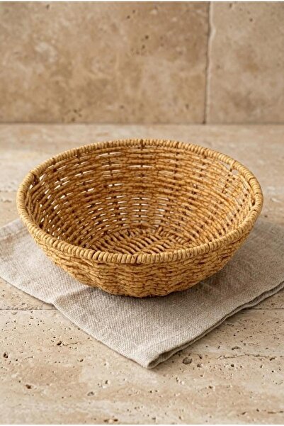 Atbyhome Washable Rattan Round Bread Basket 20.5 cm - Wicker Bathroom and Kit...