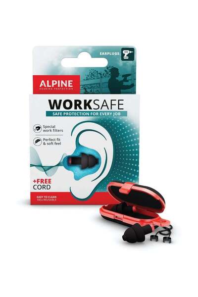 Alpine WorkSafe Reusable Ear Plugs for Work & DIY – Comfortable Hearing Prote...