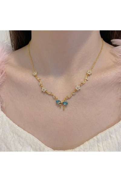 Heda Jewelry قلادة فيري دريم - قلادة بتصميم شريط أزرق