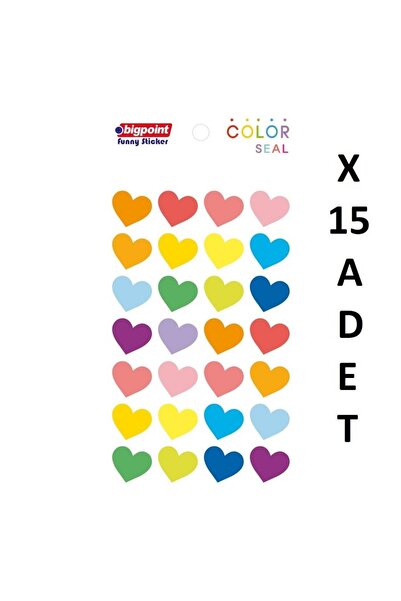 Bigpoint Sticker Multicolored Hearts 3 X 15 Pieces