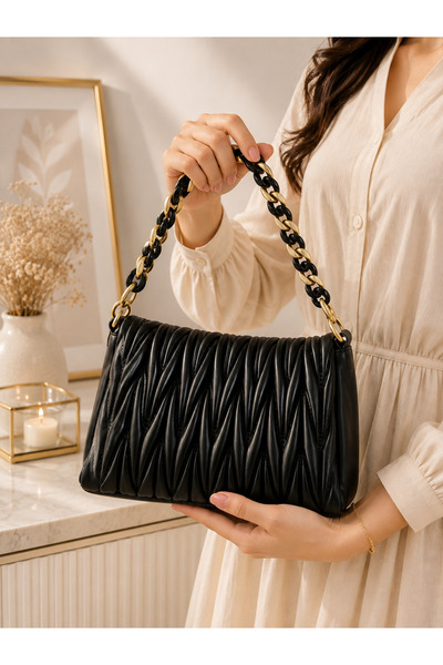 Bymiel Women's Drawstring Shoulder Bag – Casual Bag with Gold Chain Strap