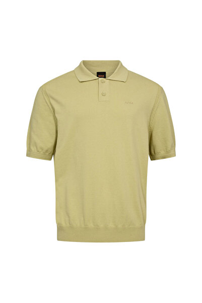 BOSS Haki Erkek Regular Fit Logo Baskılı Triko T-Shirt Asac_P_50560372