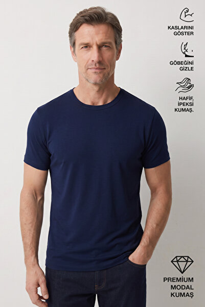simpleQloth Bosphorus |   Premium Modal Qsimple Muscle up Fit T-Shirt – Dark Navy Blue