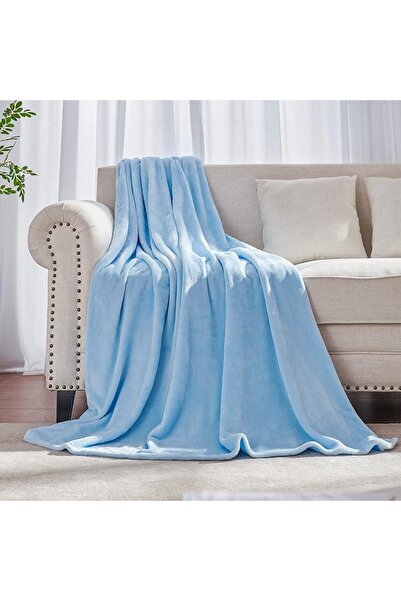 GENERAL Dark Blue Fleece Velvet Blanket (123× 147cm), Super Cozy and Soft Fla...