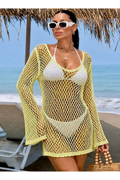 TOFAN TRİKO KNIT LACE BEACH DRESS