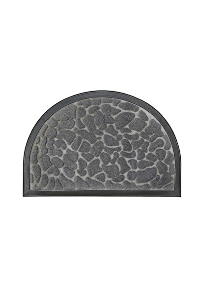 Casa Plastor Stone semi-oval grey carpet doormat 60x40 cm