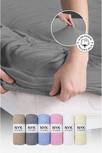 NYK HOME Elastic Fitted Sheet Combed Cotton Breathable Fabric Elastic Fitted ...