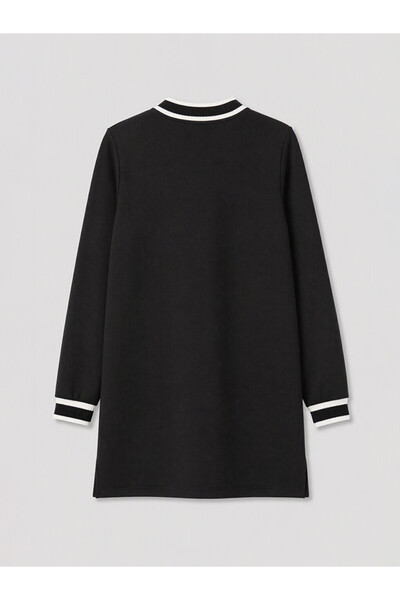 LC Waikiki Siyah Şerit Detaylı Soft Touch Kadın Sweatshirt Tunik