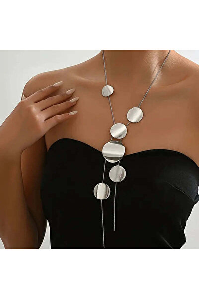 Stemma Jewelry Colier Lariat Sun Elegance Silver din Argint 925, Placat cu Rodiu