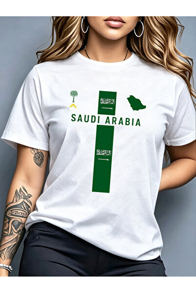 MUZİ قميص للرجال والنساء بمناسبة اليوم الوطني السعودي، مصنوع من القطن 100%، م...