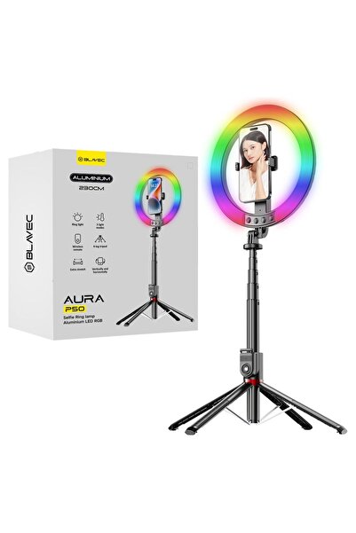 Blavec Aura P-50 LED RGB Δακτυλιοειδής Φωτιστικό Σέλφι Αλουμινίου 25-230εκ. (...