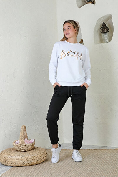 trendypassion Unisex Design Printed Crew Neck Sweatshirt - 2-Piece Tracksuit Set