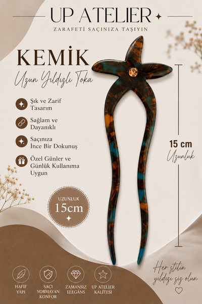 Up Atelier Bone Long Starry Ball Buckle 15cm