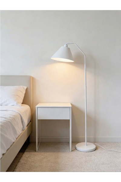 co arma Modern Fabric Shade Floor Lamp for Bedroom and Living Room