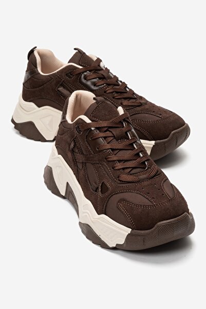 LuviShoes Lecce Brown Suede Women's Sports Sneakers