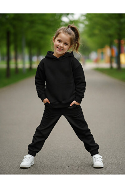 BayBayan Children's 3-Thread Hooded Comfortable Tracksuit Set