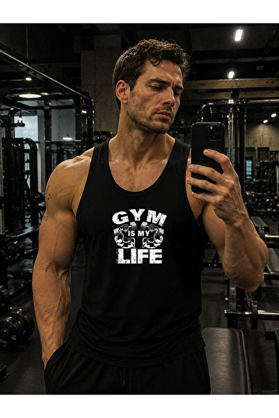 cesita Gym Dumbbell Printed Men's Gym Fitness Athlete Tank Top