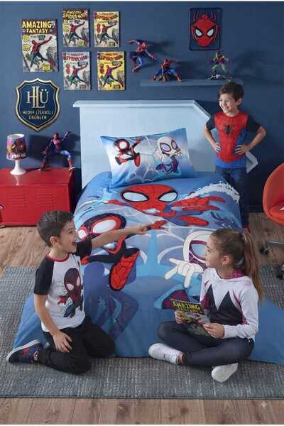 Taç Lisanslı Marvel Spidey And Friends Nevresim Takımı Tek Kişilik %100 Pamuk