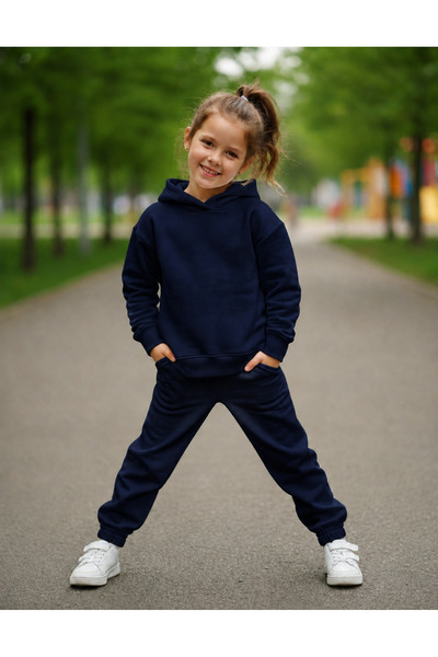 BayBayan Children's 3-Thread Hooded Comfortable Tracksuit Set