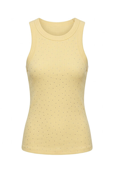MAGARDE New Season Stone Embroidered Athlete T-Shirt - Yellow