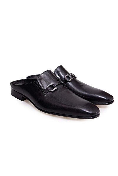 FRANCO CALVANI Black Color Laceless Genuine Leather Men's Half Shoes