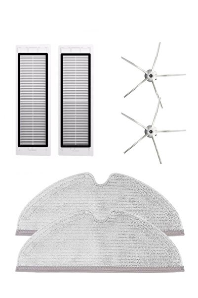 Rovexa Roborock S6 Maxv Compatible 2 Hepa Filters 2 White Side Brushes 2 Mop ...