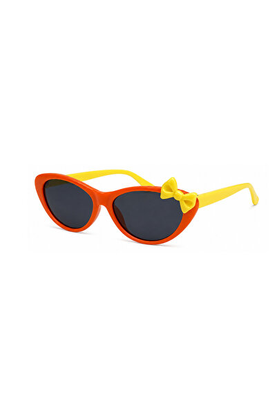 Toz Vintage Puvino Orange Bone Frame Yellow Handle Bow Detailed Cat Eye Child...