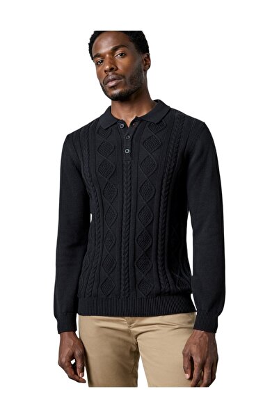 French Connection Men Knit Polo with Raglan