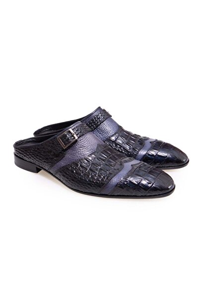 FRANCO CALVANI Dark Blue Color Laceless Genuine Leather Men's Half Shoes